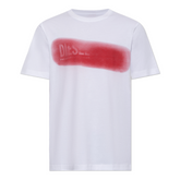 Diesel Mens T-Adjust Short Sleeves Regular T-Shirt In White/Red
