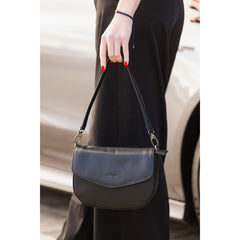 Lefel Round Flap Sling Bag In Black