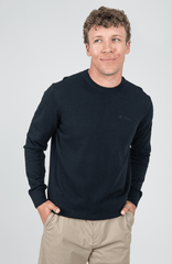 Bensherman Knit Crew Neck Sweater In Black