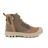 Palladium Mens Pampa Detroit Zip Hi Shoes Dusky Green/Brown