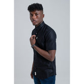 Ben Sherman Mens Linen Short Sleeve Shirt In Black