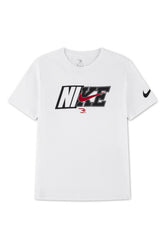 Nike Boys Spliced Swoosh T-Shirt In White