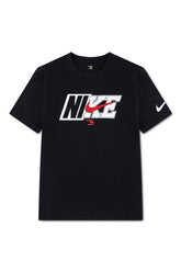 Nike Boys Spliced Swoosh T-Shirt In Black
