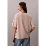 Calvin Klein Womens Seasonal Graphic Oversized T-Shirt In Beige