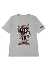 Nike Boys Lets Get It Capmando T-Shirt In Grey Heather