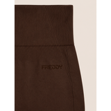 Freddy Womens Knitted Seamless Legging Short In Brown