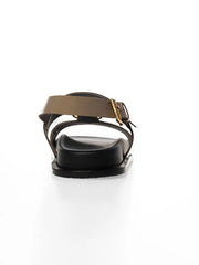 Polo Genuine Leather Moulded Trim Sandal Taupe