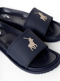 Polo Mens Big Pony Pool Sandals In Navy