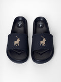 Polo Mens Big Pony Pool Sandals In Navy