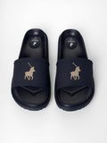 Polo Mens Big Pony Pool Sandals In Navy