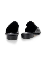 Polo Ladies Jacquard Circle Trim Black Mule Shoe