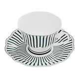 Jenna Clifford Cup & Saucer Set Of 4 In Ivory Noir