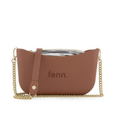 Fenn Gold Chain Zip Tote Bag In Tan