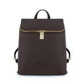 Fenn Gold Zip Backpack In Chocolate