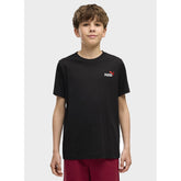 Puma Boys Essential 2 Color Small Logo Embroided T-Shirt In Black