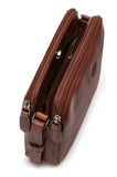 Lefel Martina Multi Zip Horzontal Sling Bag In Oxblood