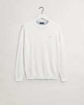 Gant Mens Cotton Pique Sweatshirt In Cream