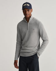 Gant 8030141 D1 Rib Texture Halfzip Grey