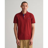 Gant Mens Reg Contrast Golfer In Maroon