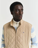 Gant Mens Quilted Body Warmer In Beige