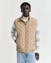 Gant Mens Quilted Body Warmer In Beige