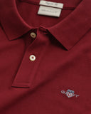 Gant Original Pique Long Sleeve Golfer In Red
