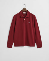 Gant Original Pique Long Sleeve Golfer In Red