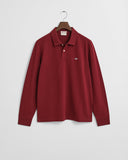 Gant Original Pique Long Sleeve Golfer In Red