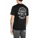 Replay Mens Grapic Short Sleeve T-Shirt In Black