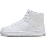Puma Unisex Kiddies Rebound Slam Mid AC + PS Sneakers In White/Cool Light Gray
