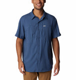 Columbia Mens Silver Ridge Utility Lite Shirt In Blue