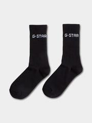 G-Star Mens 2Pack Black Sport Socks Dark