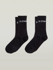 G-Star Mens 2Pack Black Sport Socks Dark