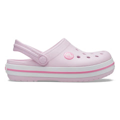 Crocs Kids Crocband Clog Shoes In Pink and White
