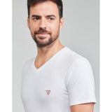 Guess Mens Vn Short Sleeves Core T-Shirt In White