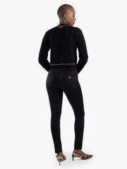 Sissy boy Womens Mid-Waist Skinny Jeans In Black