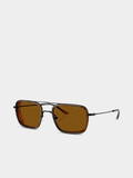 Emporio Armani Mens Square Sunglasses In Matte Black