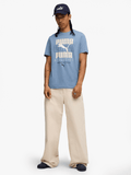 Puma Mens Cool Blue Graphic Stacked Tee