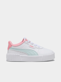 Puma Girls Carina 3.0 Ps Shoes In White & Pink