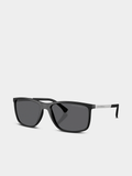 Emporio Armani Mens Rectangular Sunglasses In Matte Black