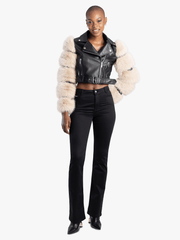 Sissyboy Ladies Boogy Bumbooster Bootleg Jeans In Black