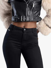 Sissyboy Ladies Boogy Bumbooster Bootleg Jeans In Black