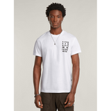 G-Star Raw Mens White Text Chest R T-Shirt