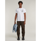 G-Star Raw Mens White Text Chest R T-Shirt