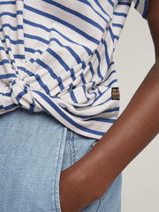 G-Star Striped Knot R T Wmn Lt Chalk/M