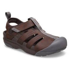 Crocs Mens Yukom Fisherman Sandals In Chocolate
