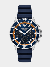 Emporio Armani Mens World Explorer Blue Silicone Watch