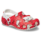 Crocs Kiddies Hello Kitty Classic Clog Shoe In Red & White
