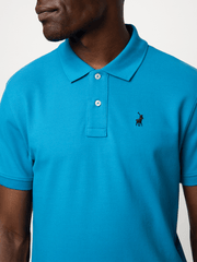 Polo Mens Blue Essential Pique Ss Golfer