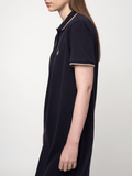 Polo Womens Leah Short Sleeves Golfer Dress In Navy